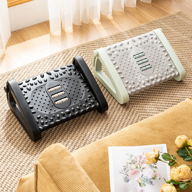 Đôn gác chân công thái học nhựa cao cấp giành cho dân văn phòng tiện ích, kệ để chân có con lăn thư giãn đa năng