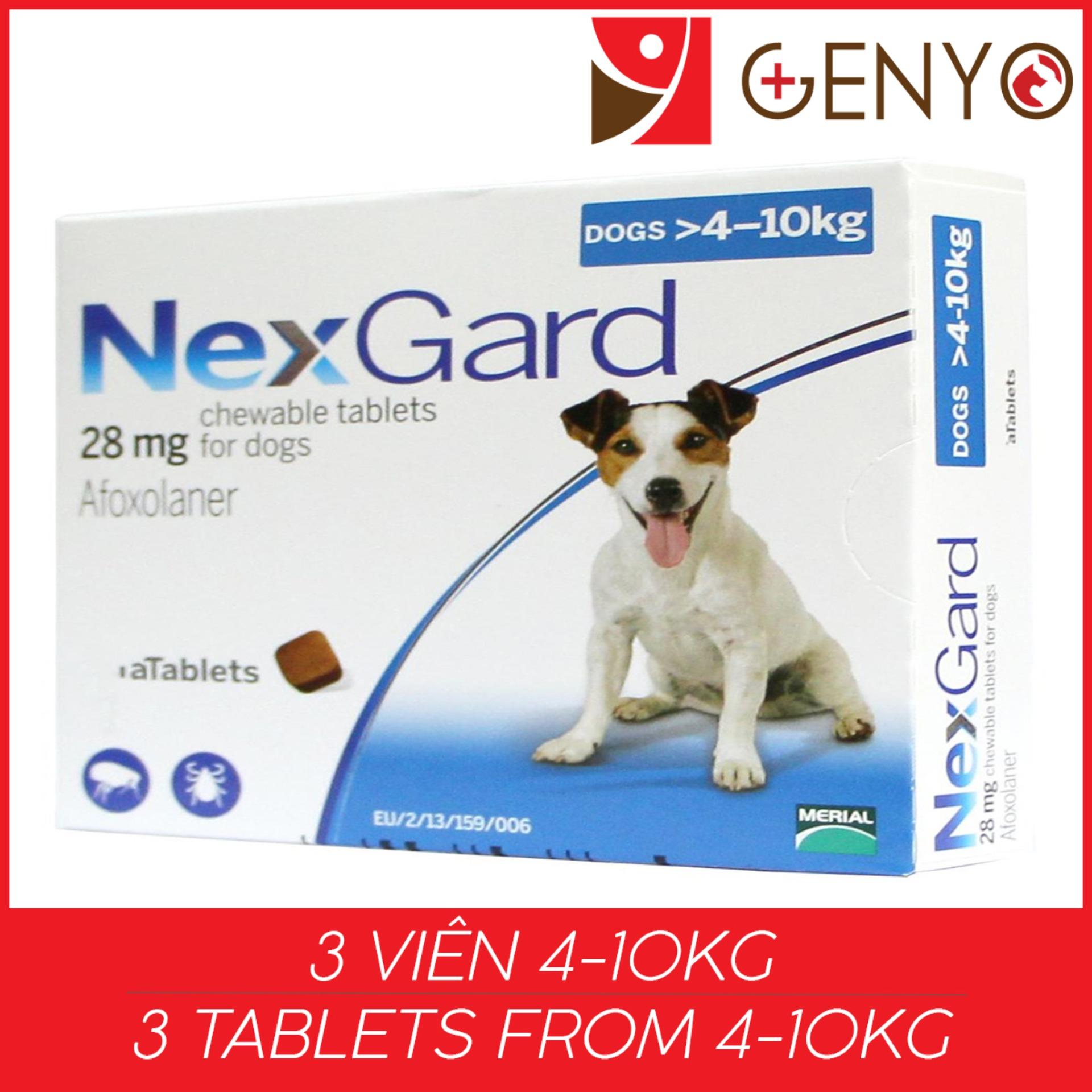 Viên trị ve ghẻ, bọ chét trên chó - 3 viên Nexgard cho chó 4-10kg