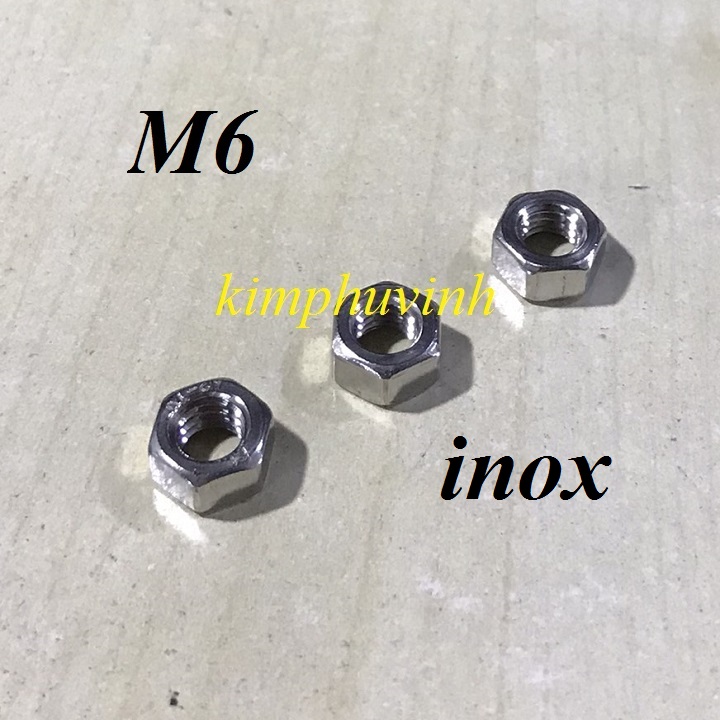 50 con -tán inox m6 - đai ốc inox - ecu inox 6li