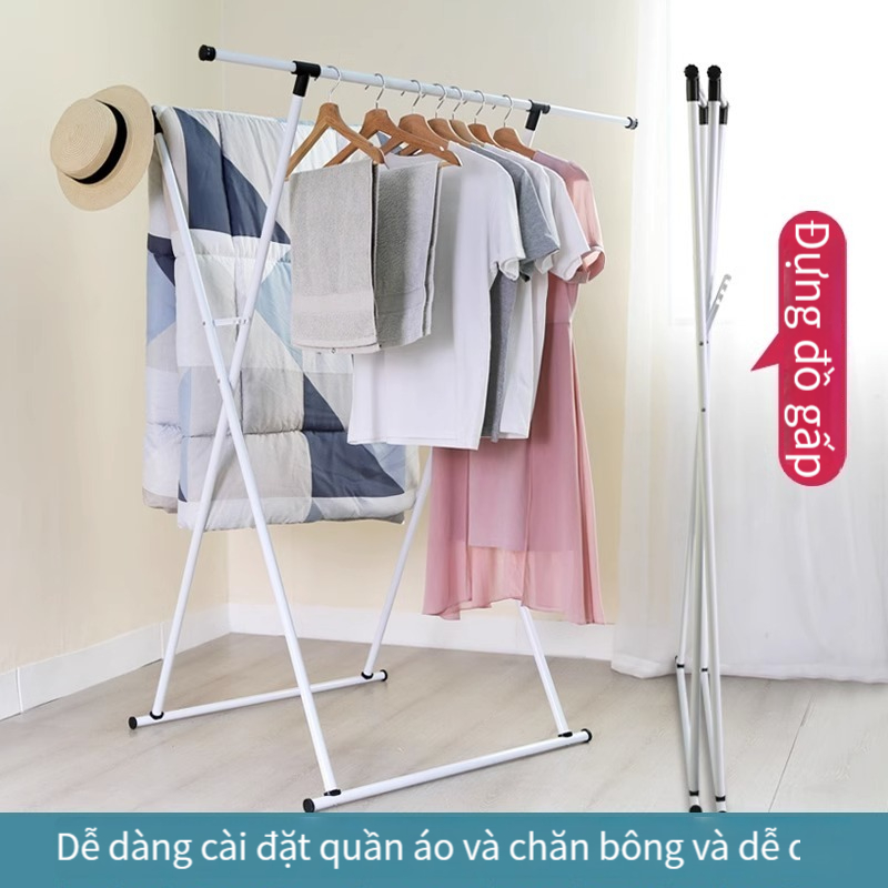 Gấp quần áo phơi giá sàn trong nhà ban công phòng ngủ kim loại sắt nghệ thuật ngoài trời mát mẻ kính thiên văn cực phơi chăn