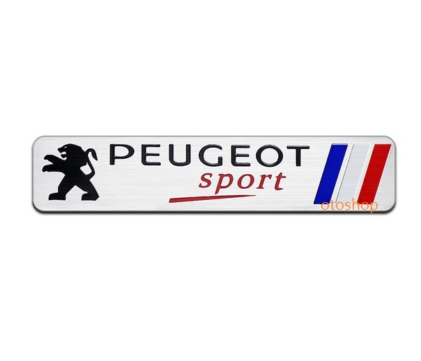 Tem nhôm peugeot sport dán trang trí xe ô tô