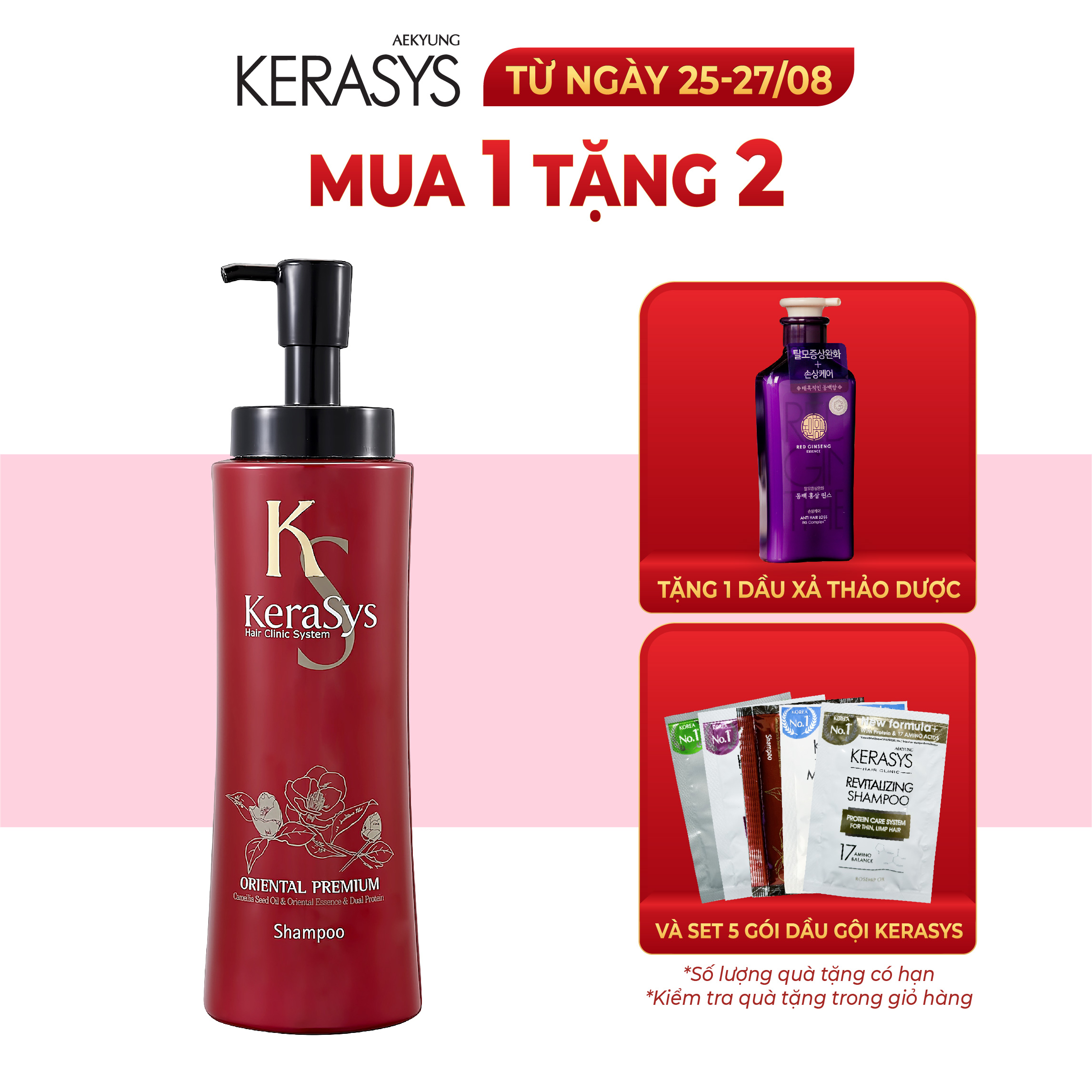 Dầu gội thảo dược Kerasys Oriental Premium Hàn Quốc giảm gãy rụng, kích thích mọc tóc 470ml