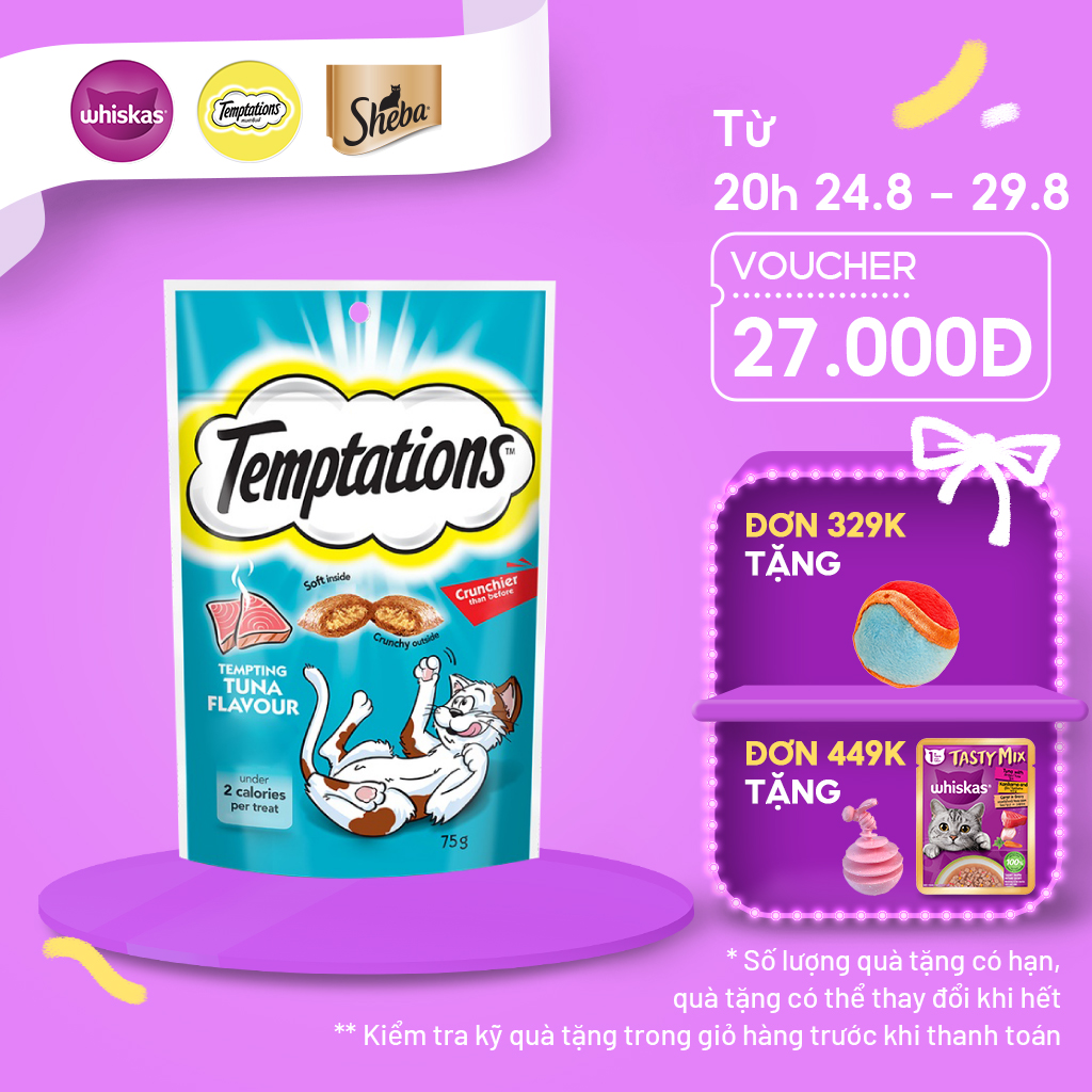Bánh thưởng cho mèo Temptations vị cá ngừ