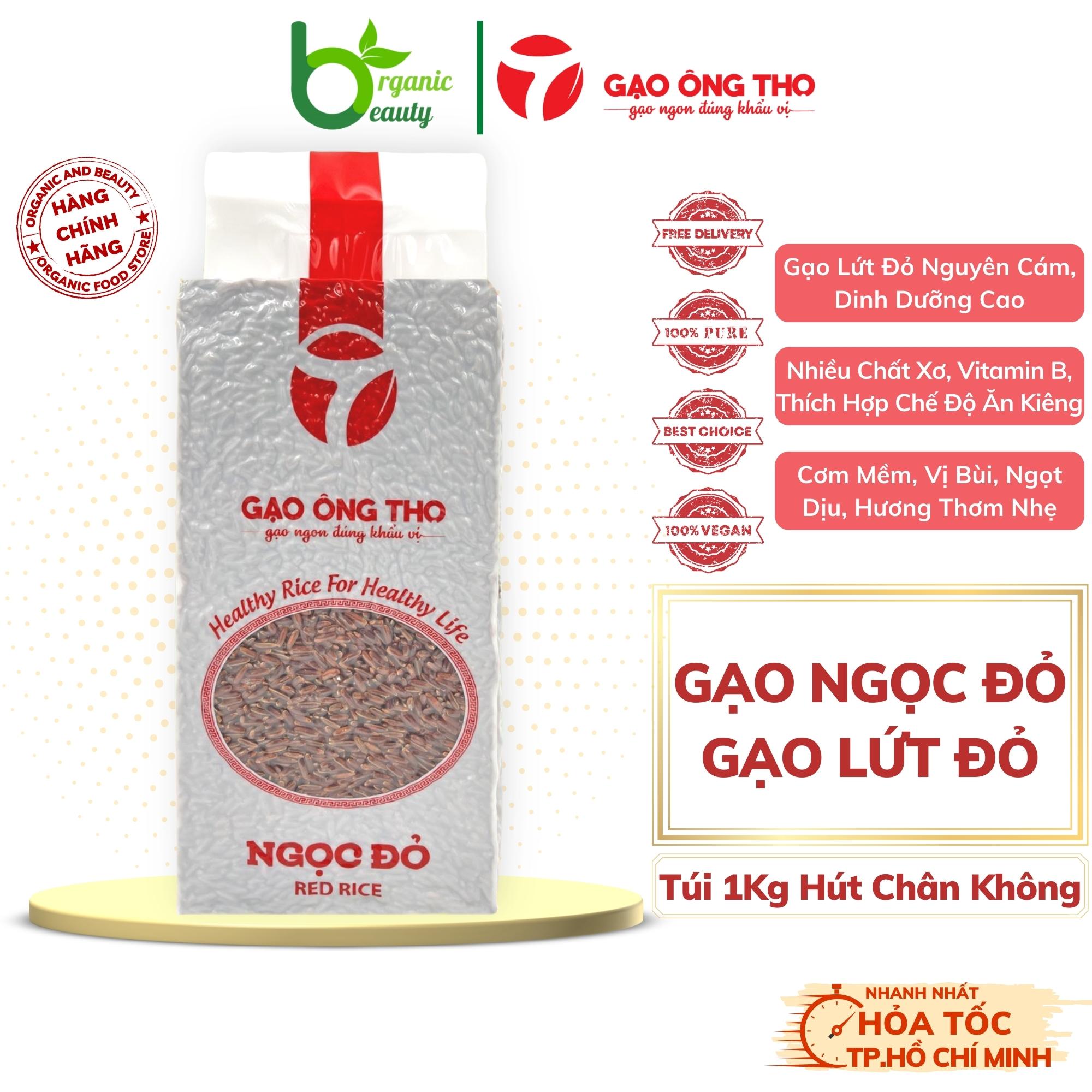 Gạo Ngọc Đỏ - Lứt Đỏ - Gạo Ông Thọ - Thích Hợp Cho Thực Dưỡng, Giảm Cân, Ăn Chay, Tốt Cho Phụ Nữ Sau Sinh - Túi 1kg