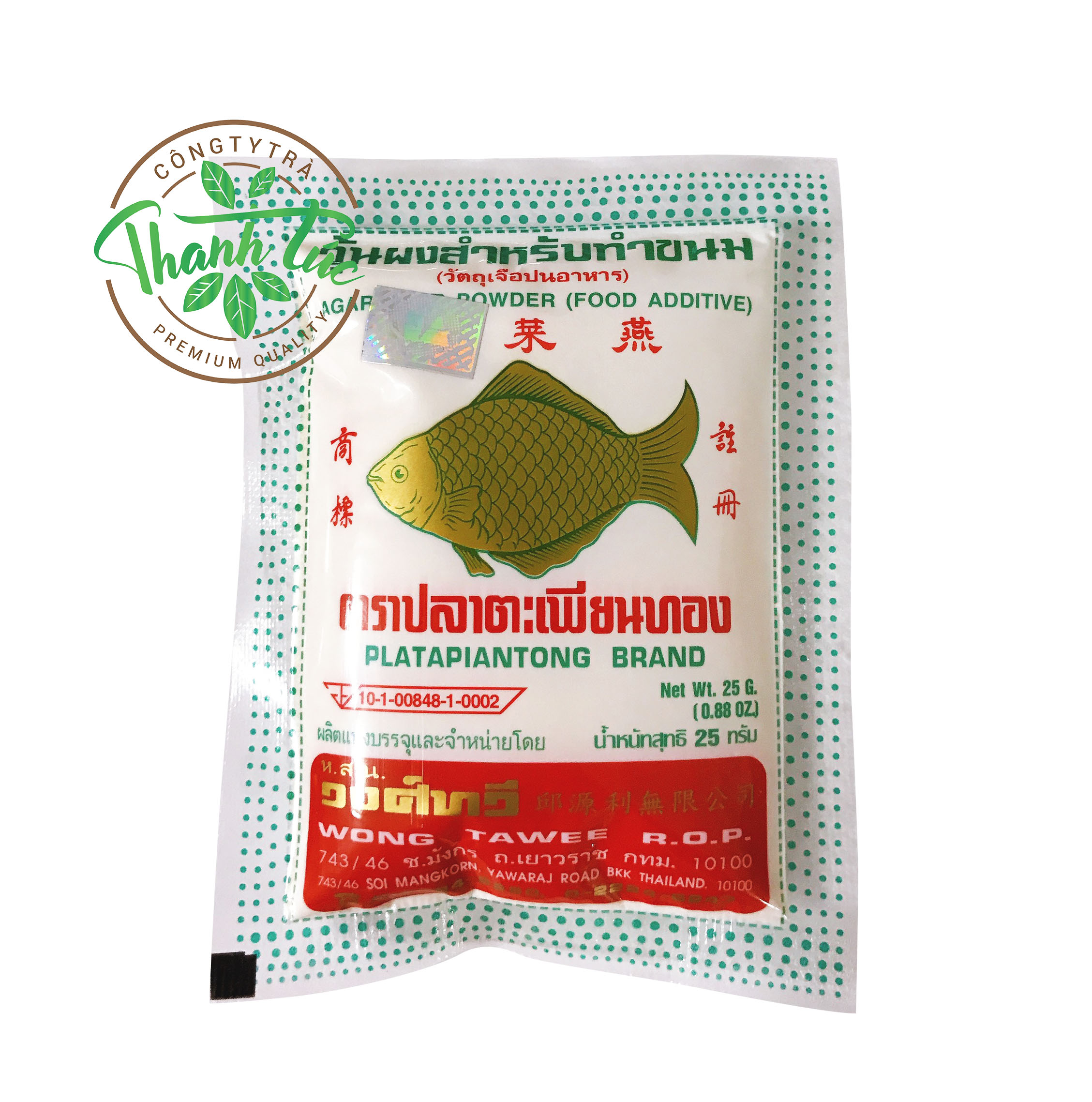 Bột rau câu giòn con cá thái lan gói lẻ 25g