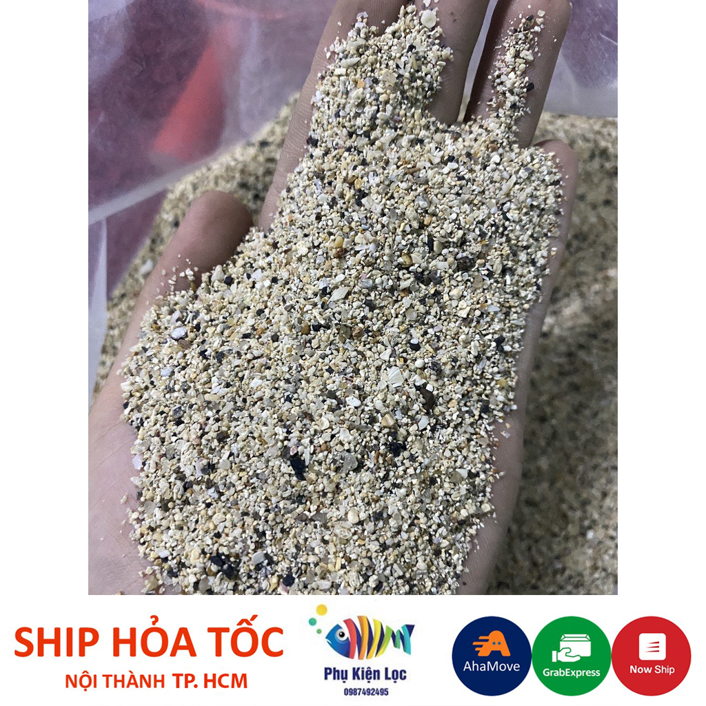 Cát muối tiêu trải nền bể cá 1000gr
