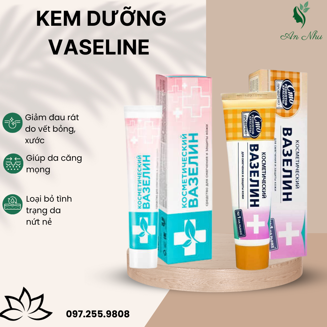 Dưỡng vaseline nga , dưỡng da nứt nẻ , dưỡng mềm môi.