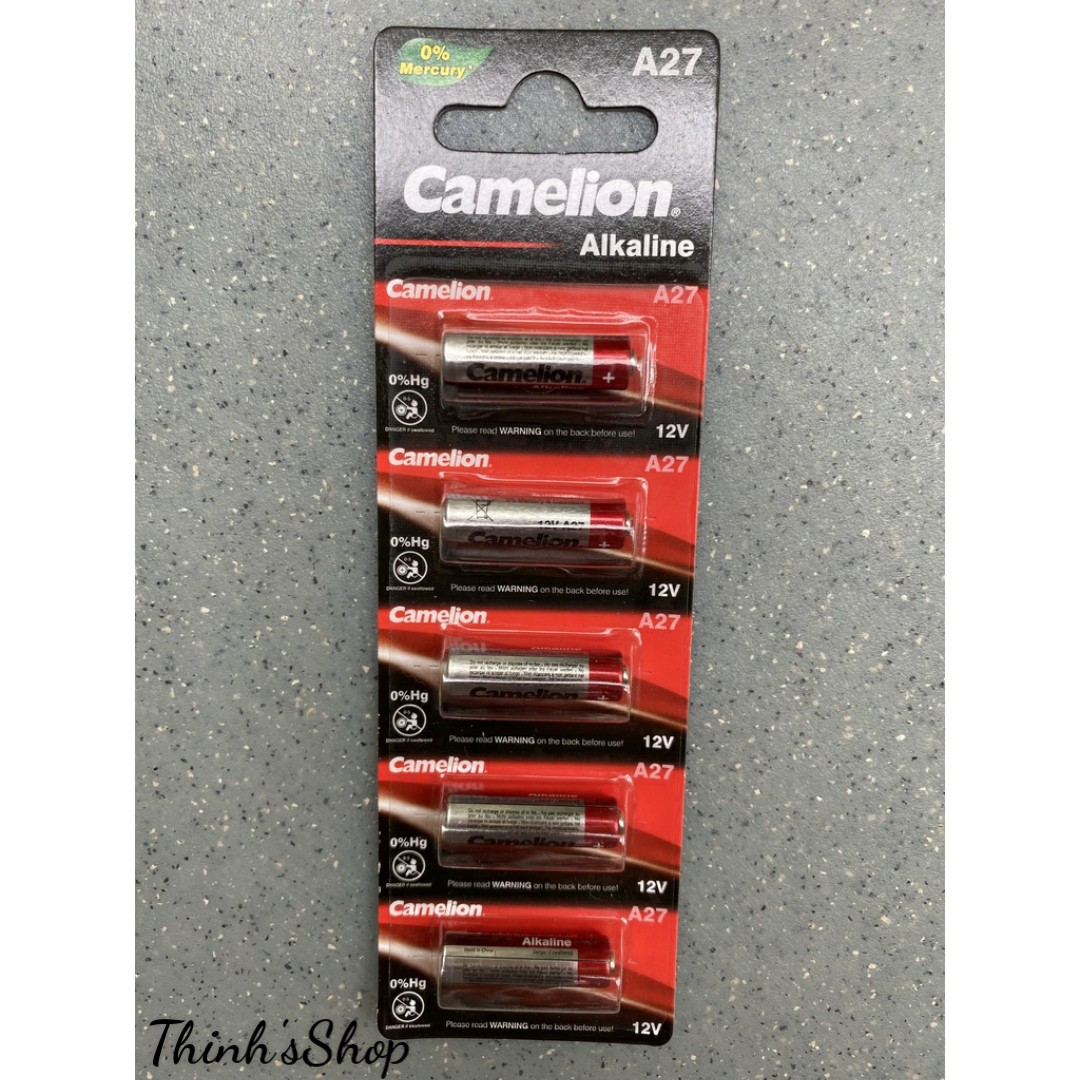 Vỉ 5 viên pin 27a /a27 camelion alkaline 12v - chính hãng