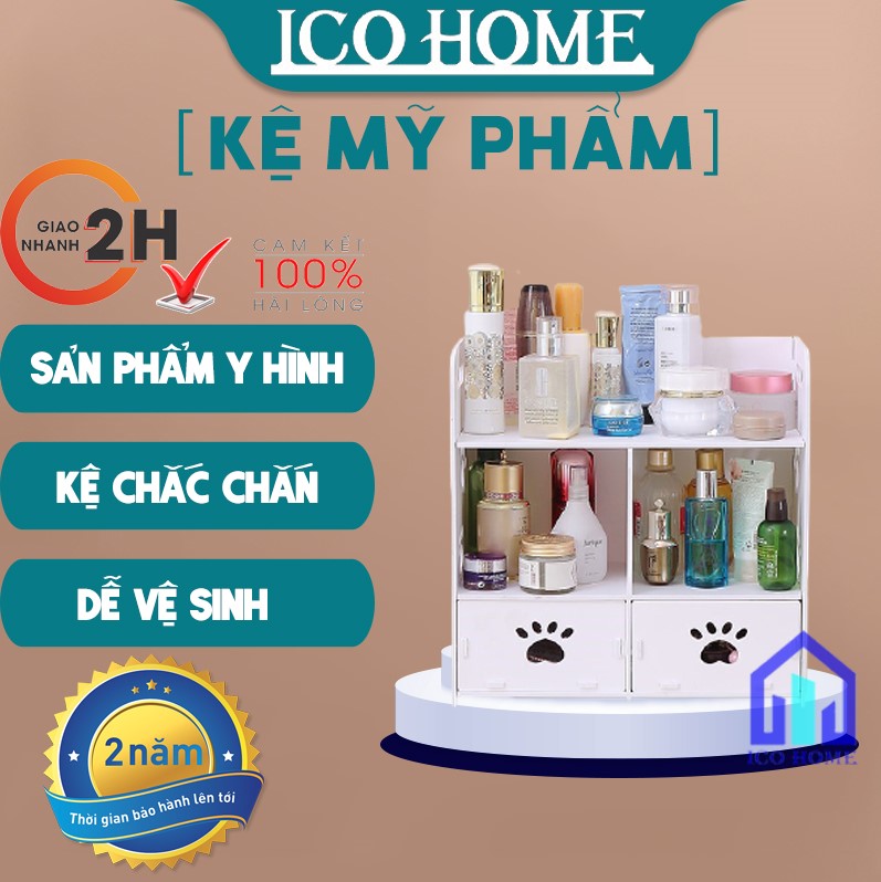 Kệ đựng mỹ phẩm khắc hình chân chó cực đẹp– ICO HOME