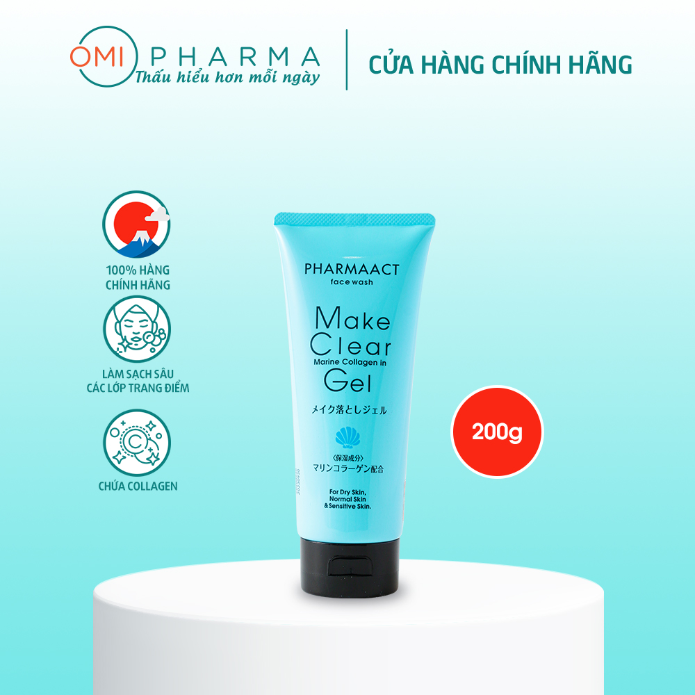 Gel Tẩy Trang Rửa Mặt PharmaAct Make Clear Gel Collagen (200g)
