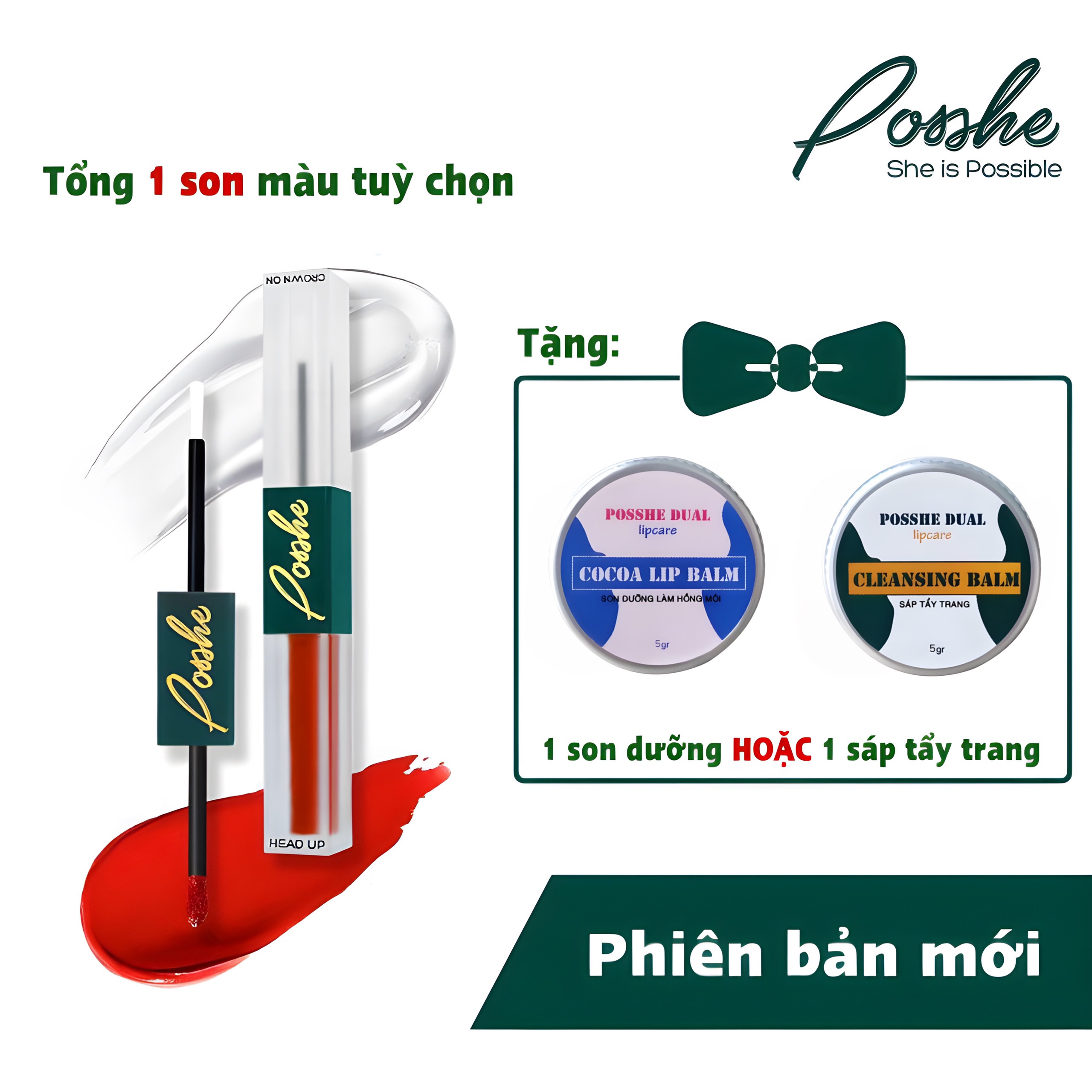 Son lì posshe 2 đầu bền màu chống trôi - phiên bản version 2 chính hãng