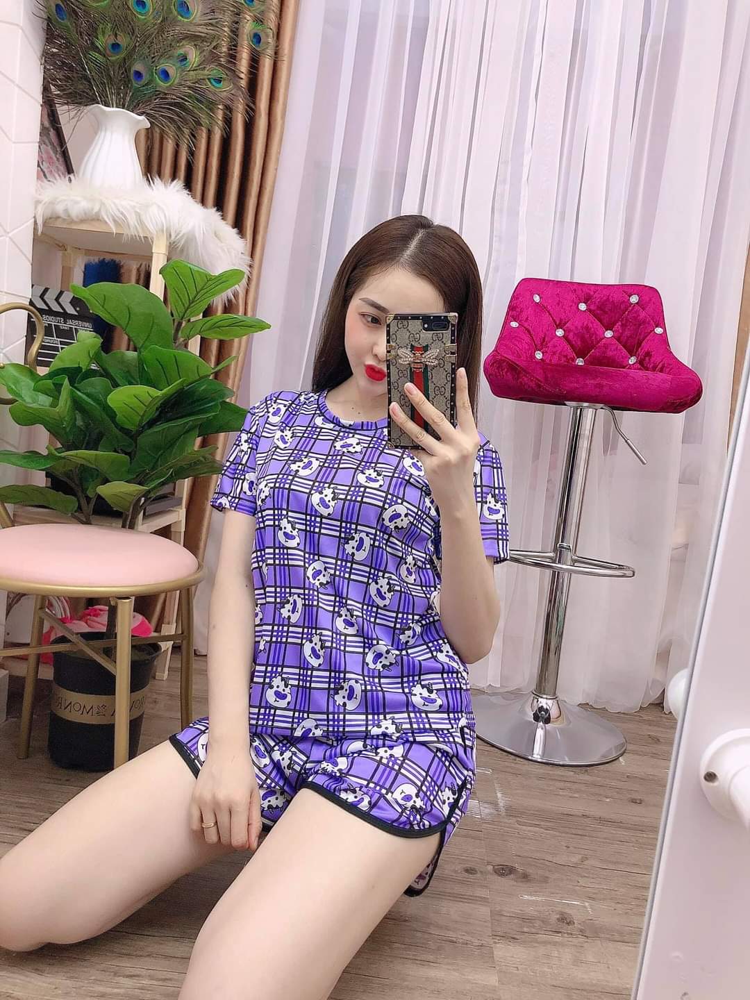 [Siêu sale giảm giá 50%]free size 40kg-53kgĐồ Bộ Pijama - Bộ Mặc Nhà  tole thái Họa Tiết hoạt hình Siêu Mềm Mát cho mùa hè đồ bộ nữ,đồ bộ nữ, quần áo nữ, bộ quần áo nữ, đồ ngủ nữ,longhouse,L8 BỘ LỤA MẶC NHÀ hoạt hình