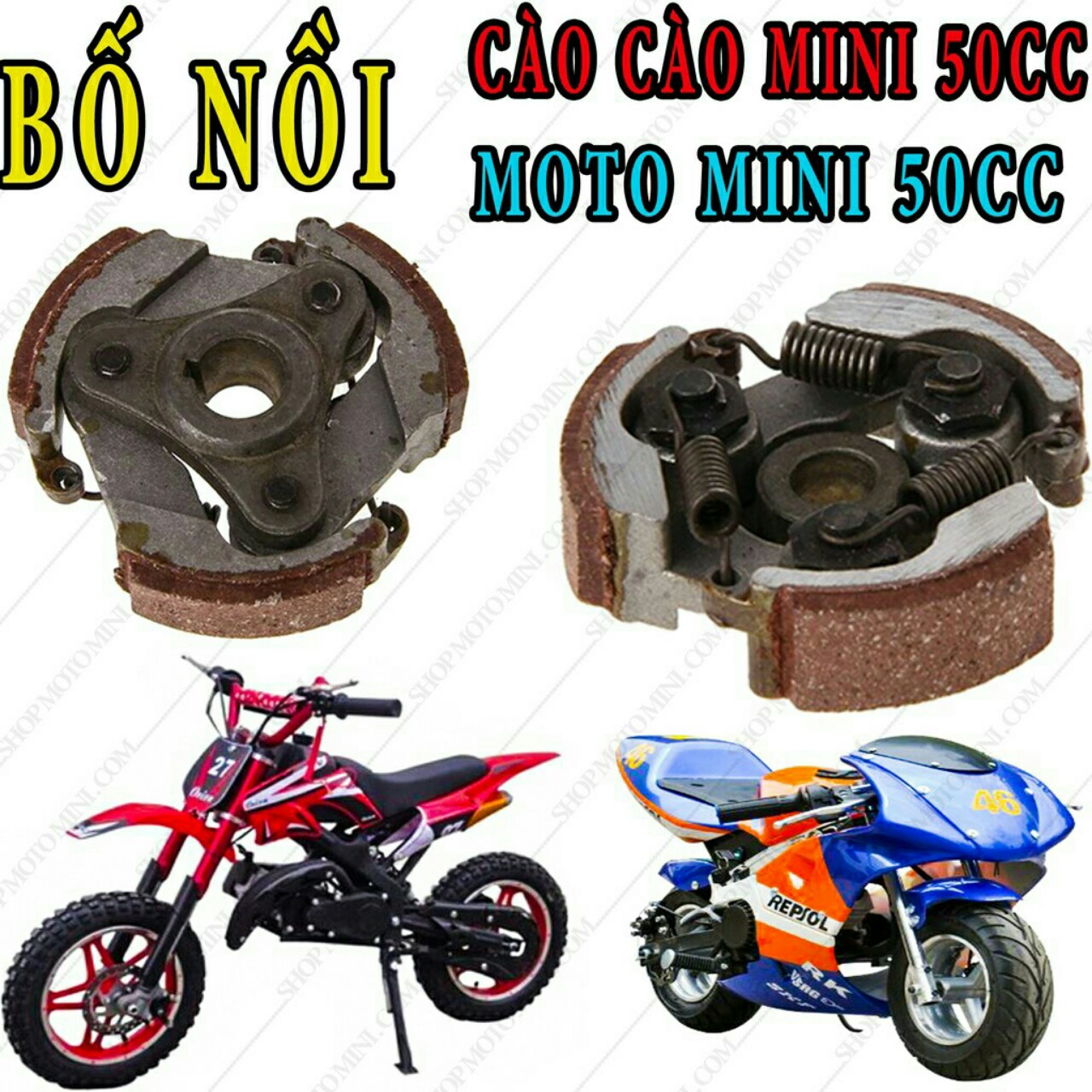 Đệm ly hợp 3 lò xo, 2 lò xo cho xe ruồi 50cc- xe moto - xe cào cào mini 50cc