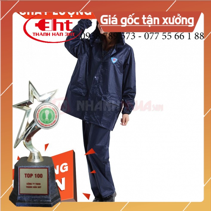 Áo mưa bộ vải dù siêu bền-3ht