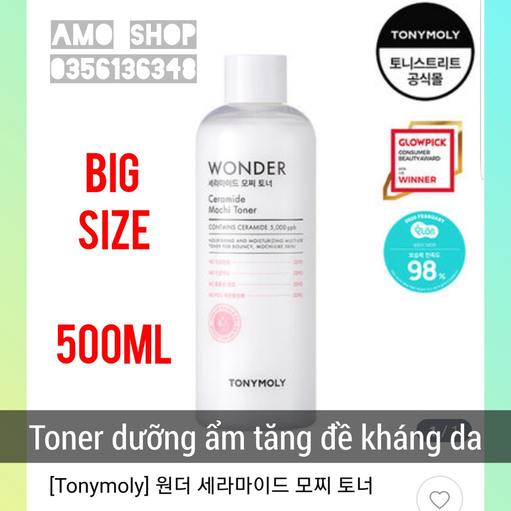 Nước hoa hồng Tonymoly Wonder Ceramide Mochi toner