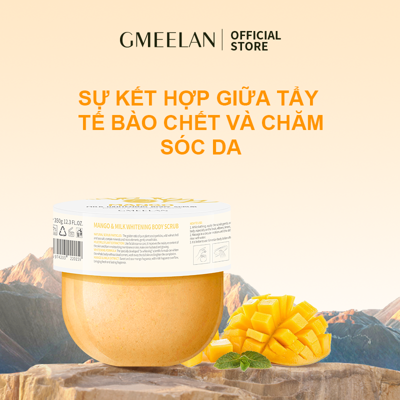 Gmeelan mango Taffia Te Bao body scrubber 350g, flavor mango dead skin whitening, brightening, body exfoliant mango milk