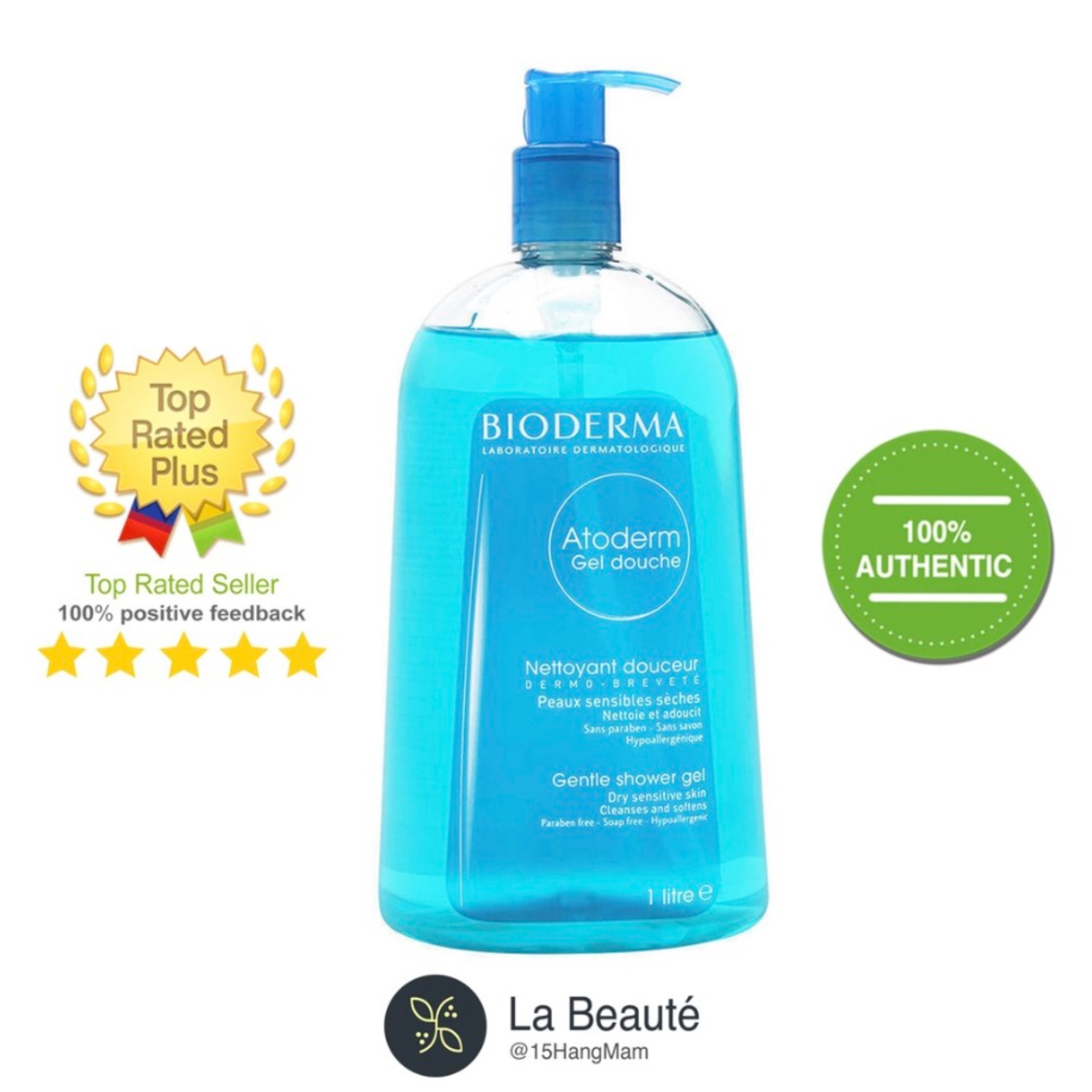 Bioderma Gel Douche Gentle Shower Gel - Gel Tắm Hàng Ngày Không Chứa Xà Phòng 1000ml