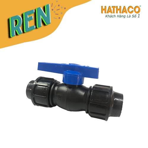 Van Nước PP 40 2 Đầu Rắc Co HATHACO Dùng Cho Ống HDPE