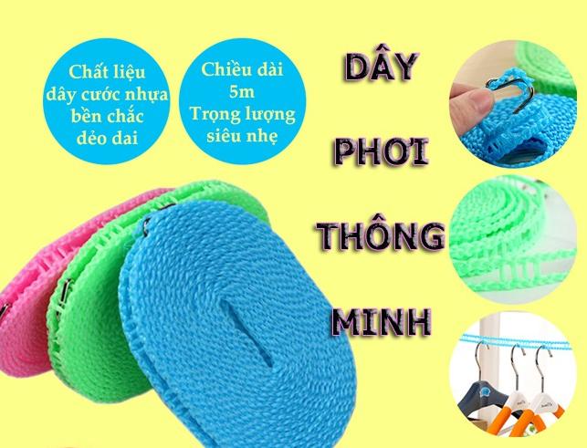 Dây Phơi Quần Áo Thông Minh Loại Dài 5M