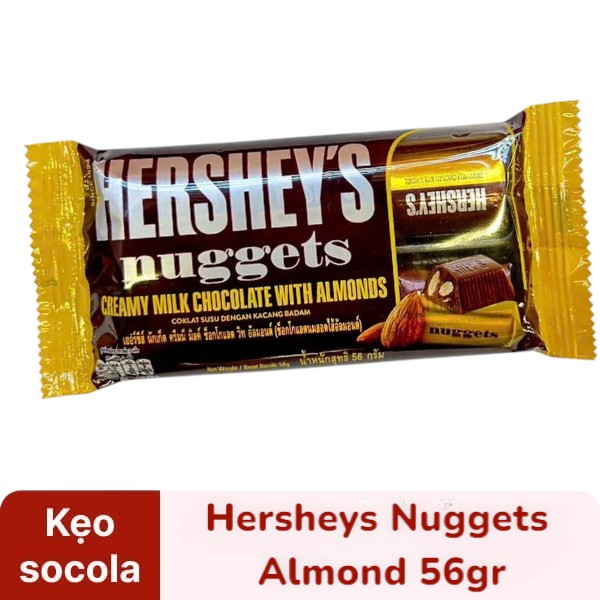 KẸO SOCOLA ĐEN HERSHEYS NUGGETS ALMOND 56GR - 04360