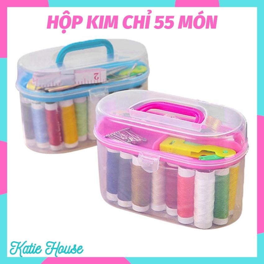Hộp kim chỉ đa năng, bộ kim chỉ may quần áo nhiều màu, nhỏ gọn, dễ mang theo du lịch