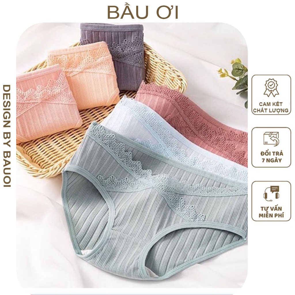 Quần lót bầu cạp chéo ren mềm mịn chất cotton hàng đẹp - quần lót cho bà - nội y bà bầu