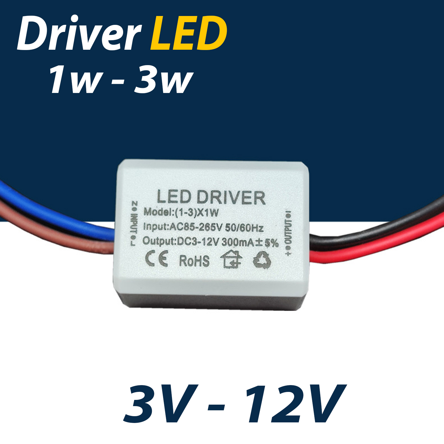 Driver led 1w-3w, nguồn đèn led 3v-12v - dr001