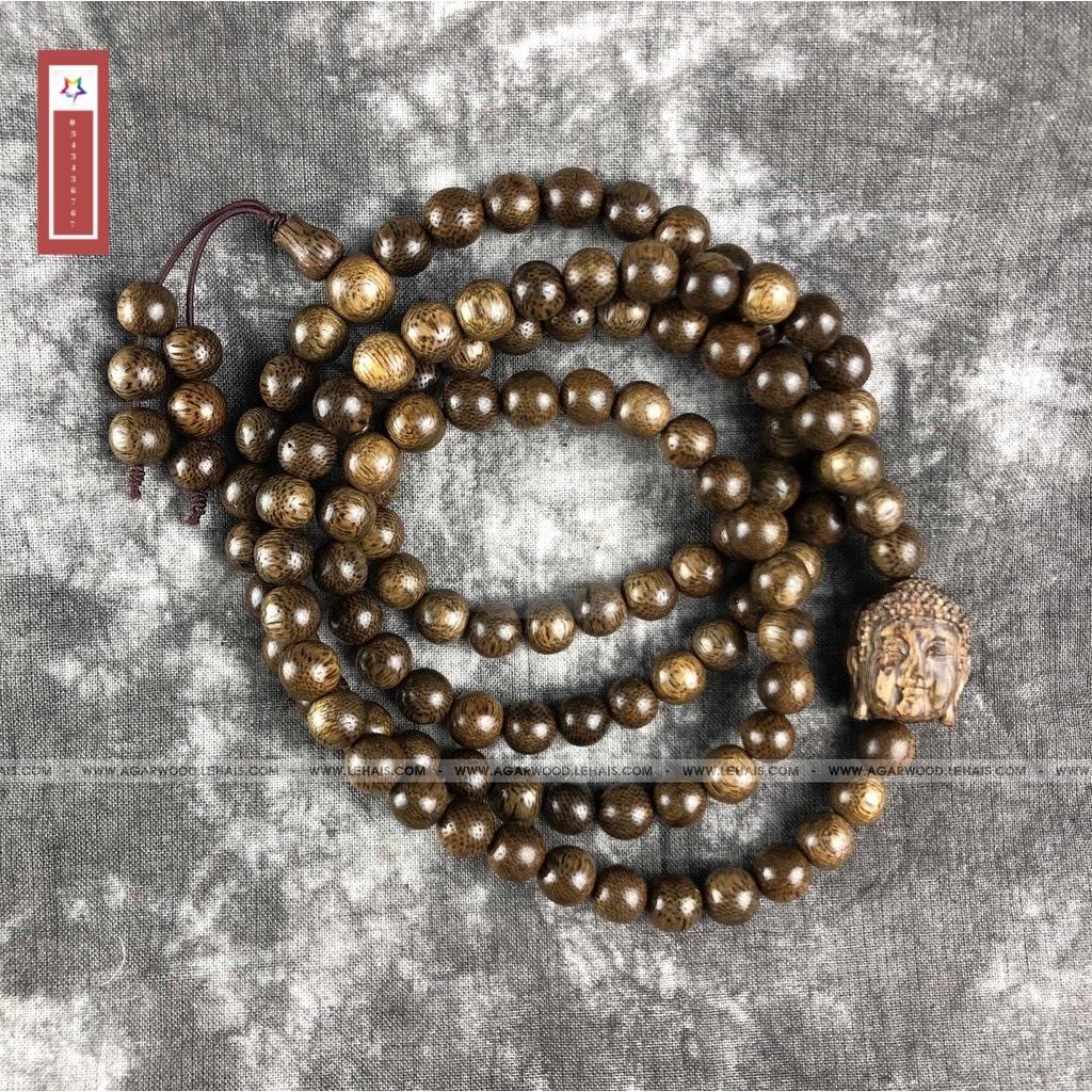 Vòng tay trầm hương tự nhiên chuỗi 108 hạt mix mặt phật, vòng nam và nữ đeo, kích cỡ vòng 6/7/8mm, mang lại bình an, may mắn, phong thủy, gieo duyên cho người đeo 6