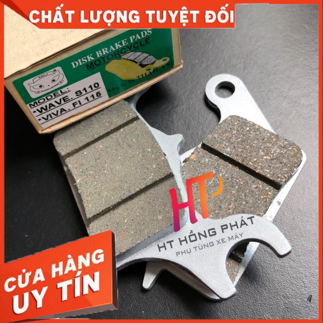 Bố thắng đĩa trước wave s110 - winner - wave rsx - hàng nhập khẩu thái lan, có tem chống hàng giả