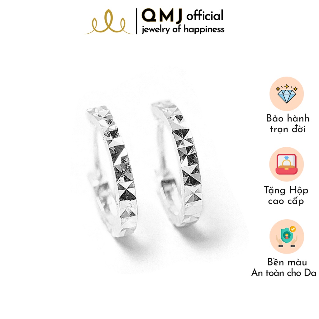 QMJ Bông tai Trơn dáng mo, phay máy, bản mỏng bạc 925 cao cấp, phong cách phụ kiện thời trang, thiết kế đơn giản, duyên dáng, công sở, không đính đá - QKL0201