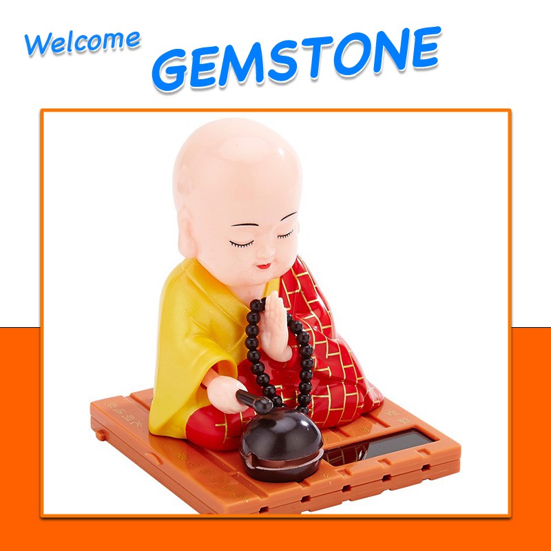 Tượng Chú Tiểu Gõ Mõ Đặt Bàn Làm Việc hoặc Đặt Trên Tablo ÔTÔ Mang Lại May Mắn, Bình An, Tài Lộc