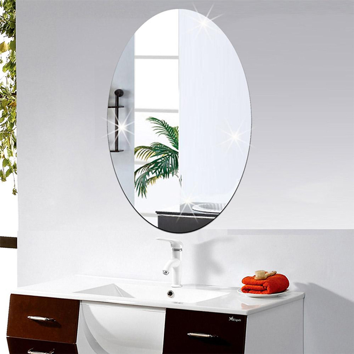 Gương Phòng Tắm Cao Cấp Viền Thoi (Kiếng Cường Lực 5Mm) 103A (30x45 Cm)