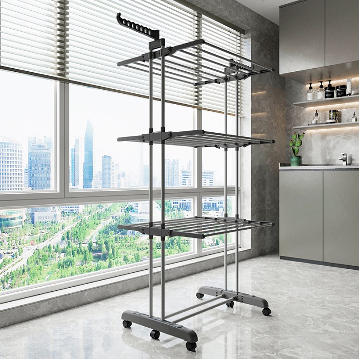 Giá phơi di động, giá phơi quần áo 3 tầng gấp gọn
