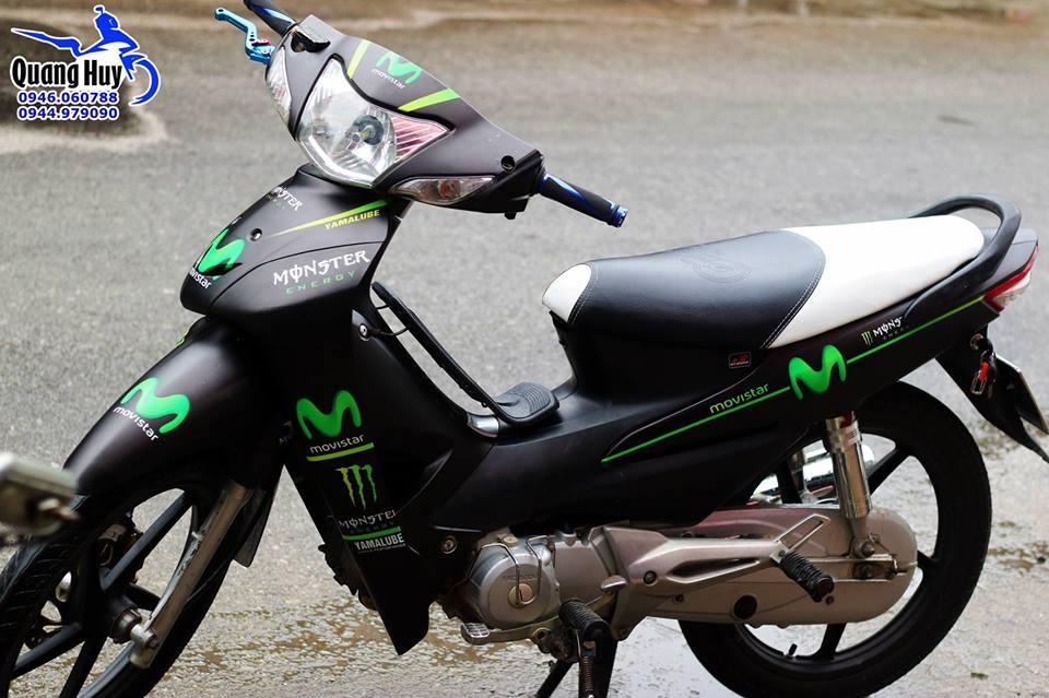 tem trùm xe máy ware chế đẹp - giá rẻ - tem đen sọc xanh đơn giản