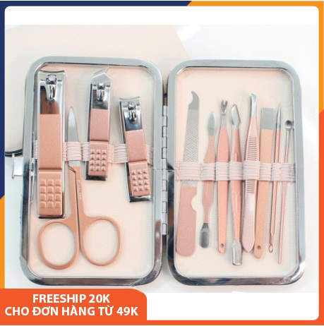 Bộ cắt, bấm, dũa móng tay 12 món; dụng cụ chăm sóc móng, dụng cụ làm nail cao cấp - dc015