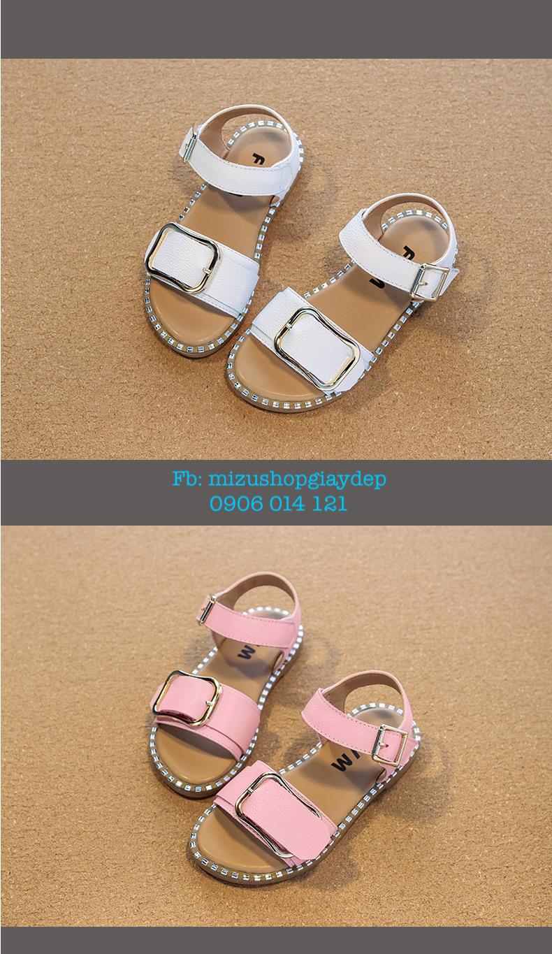 Sandal bé gái da mềm size 25 đến 30 mã 1206 màu hồng