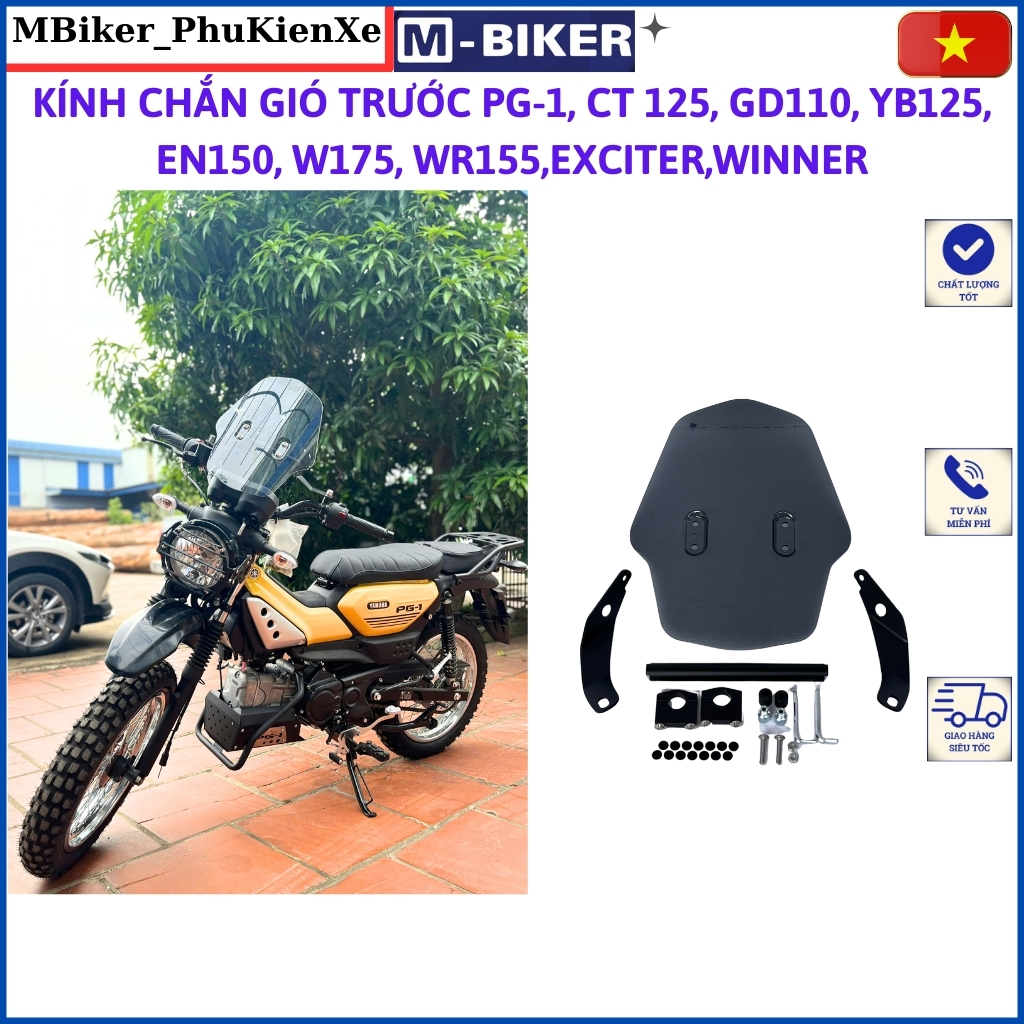 Kính Chắn Gió ADV Cho Xe PG1, CT125, GD110, YB125, EN150, W175, WR155, winner, exciter