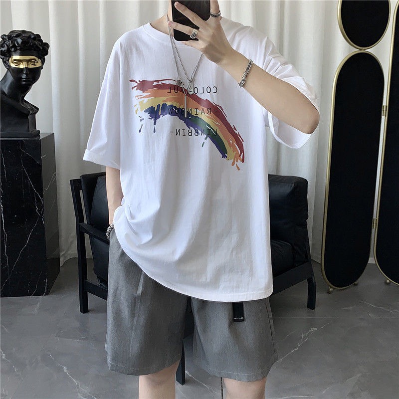 Áo Thun Nam Nữ Unisex Em Yêu Cầu Vồng Trắng Đen Vải thun 4 chiều Form rộng Tay lỡ Freesize Oversize shop Cupiditism chuyên Thời trang Cao Cấp Balo Áo phông Tee học sinh Đẹp Độc Lạ