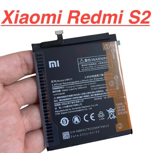 Pin zin chính hãng xiaomi redmi s2 mã bn31 dung lượng 3080mah battery linh kiện thay thế