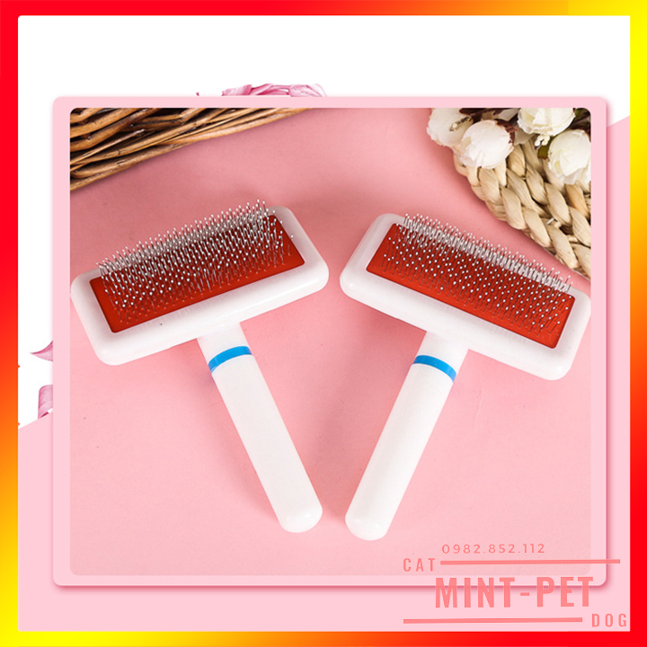 Lược Chải Lông Cho Chó Mèo - Màu Trắng Đỏ