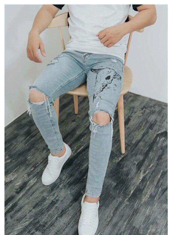 Quần jeans nam rách form ôm tôn dáng #777 | 158 store