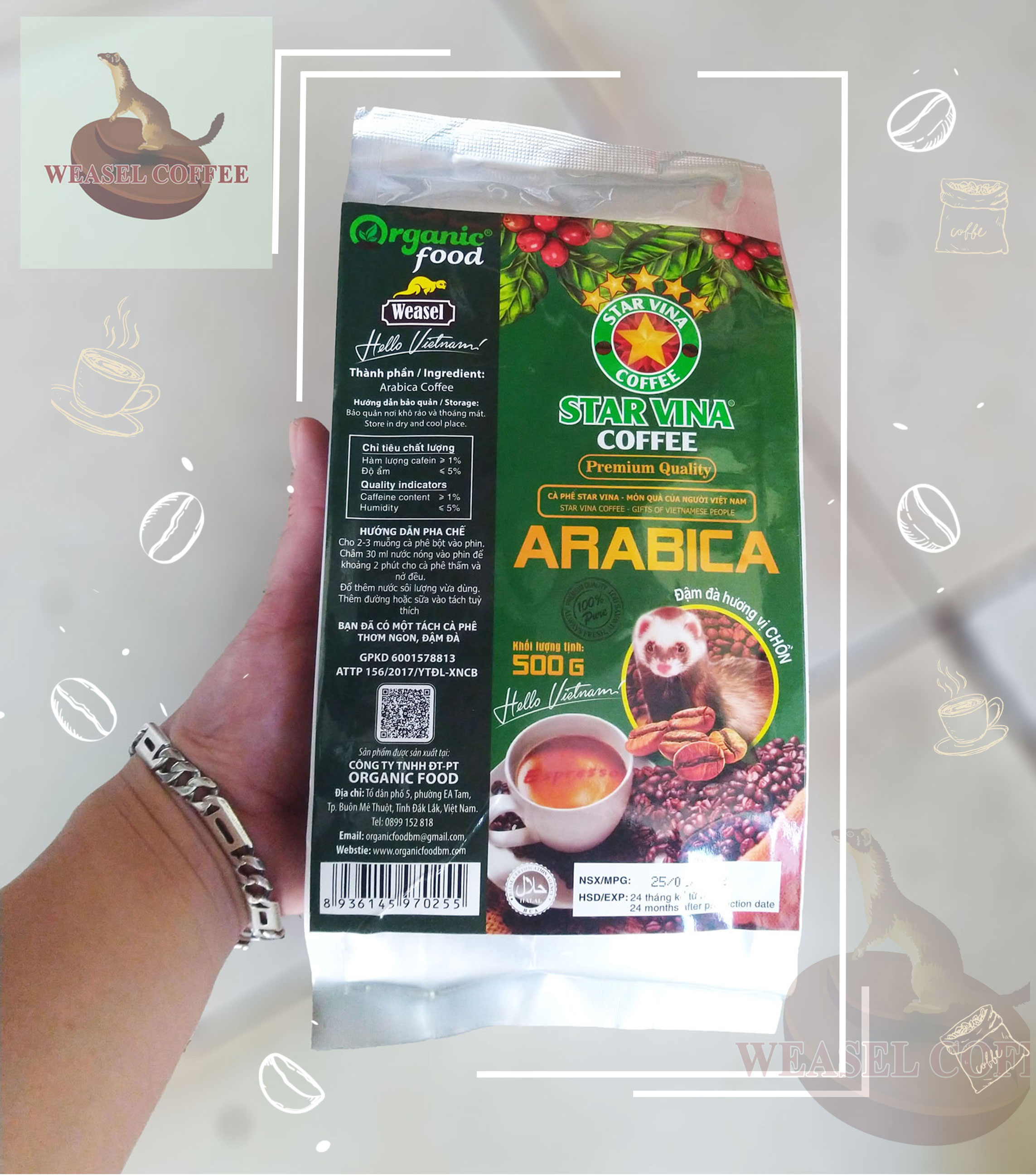 Combo 2 túi - cà phê arabica hương chồn