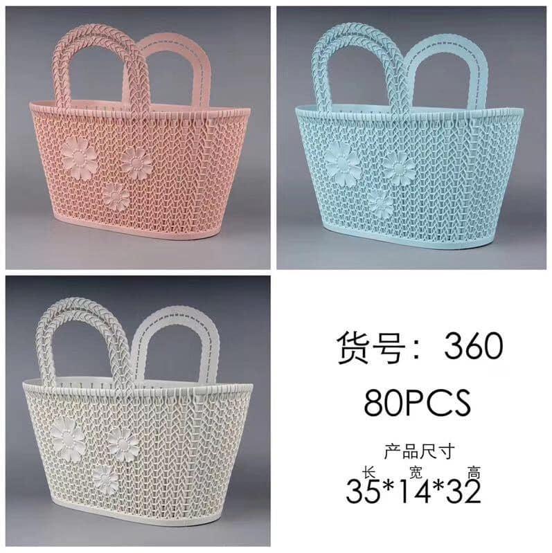 Làn nhựa dẻo có tay xách đi chợ