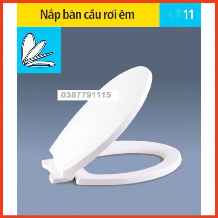 Nắp bồn cầu đóng êm dùng cho bồn cầu 2 khối, nhựa trắng dày đẹp