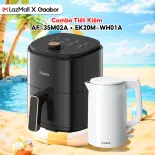 Combo 089 Nồi chiên không dầu dung tích 3.5L nhiệt đối lưu AF-35M02A và bình đun siêu tốc lòng 2L inox 304 EK20M-WH01A 2 lớp cách nhiệt an toàn - Bảo hành 12 tháng 1 đổi 1