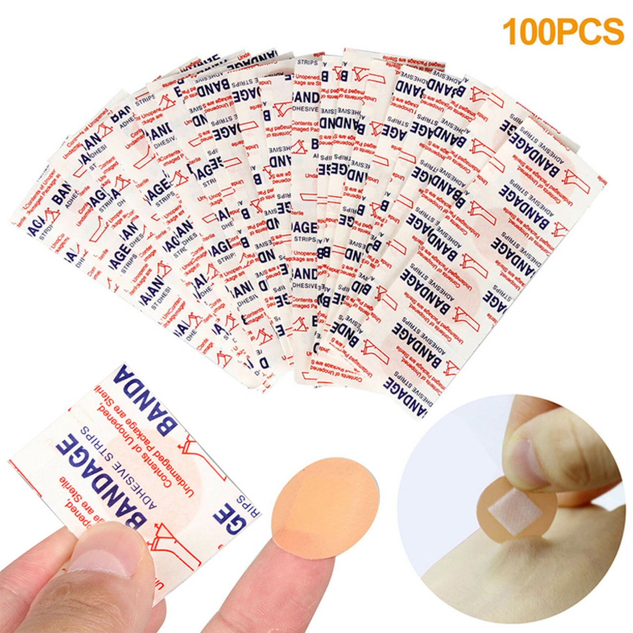Combo 100 miếng dán cấy chỉ tròn bandage. băng keo cá nhân tròn