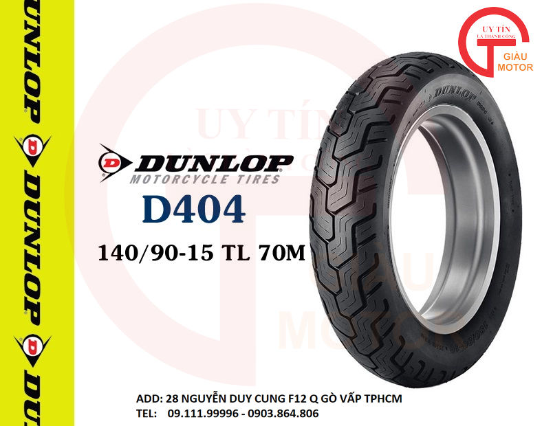 Lốp xe dunlop 140.90-15 d404 tl 70h vỏ xe máy dunlop size 140.90-15 d404 tl 70h