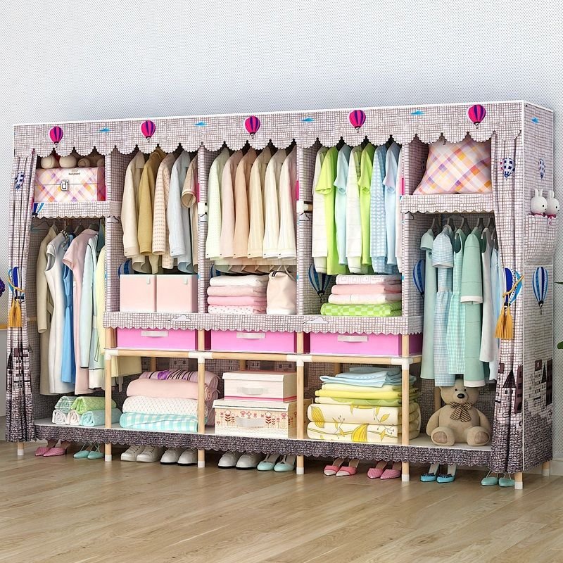 Tủ vải để quần áo tủ để đồ khung gỗ mịn nhựa 5 buồng loại 1 tốt nhất trong tầm giá