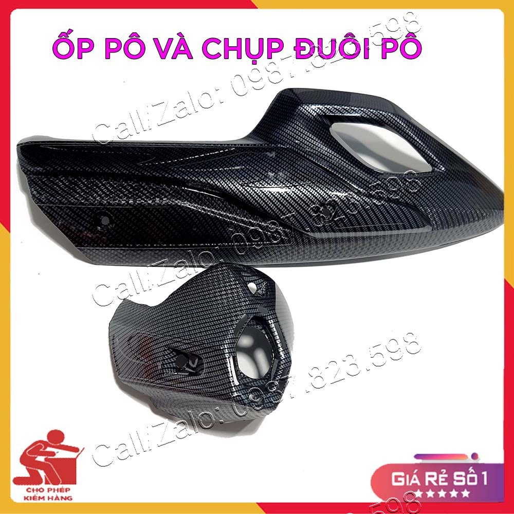 Ốp pô sh 2017 - 2019 sơn vân carbon hàng chính hãng artistar, ốp pô sh 2017, 2018, 2019; ốp pô kèm chụp đuôi pô sh 2017 - 2019; ốp bô sh việt