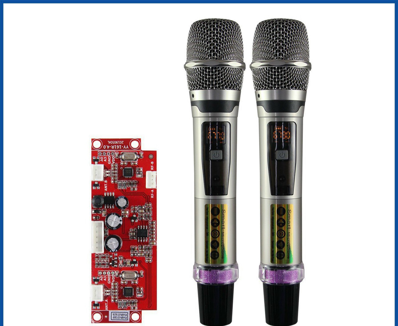 Bộ Micro Không Dây UHF Loa kéo Cao Cấp Thân Nhôm